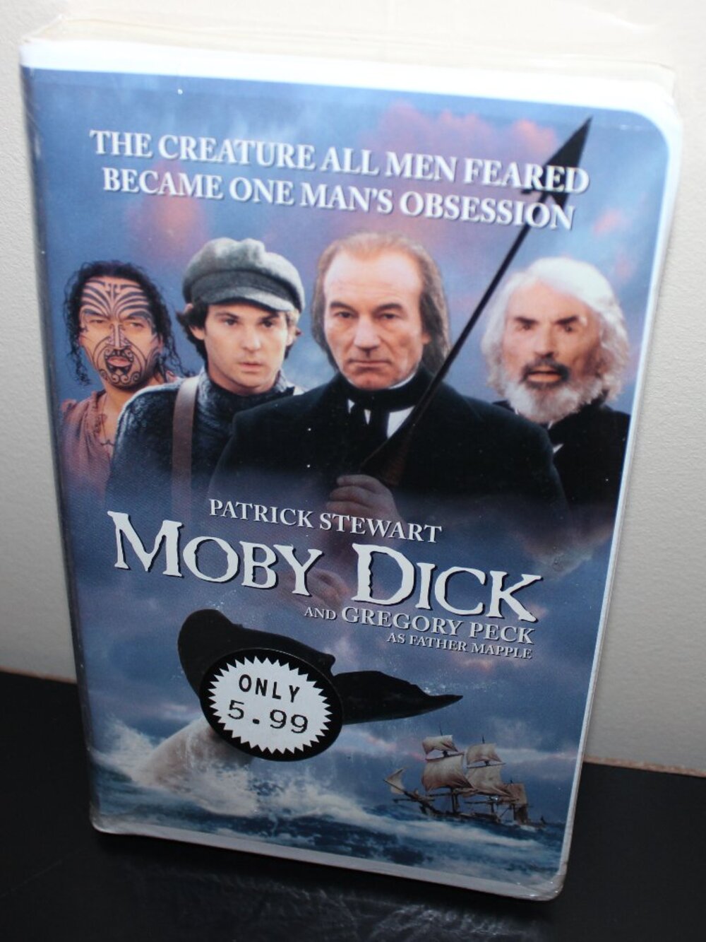 3/$55❤️new MOBY DICK Clamshell VHS 1998 TV Series Patrick Stewart Gregory Peck